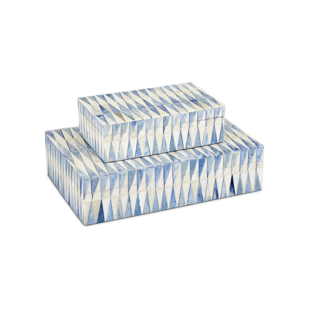 Currey and Company - 1200-0762 - Box Set of 2 - Nadene - Blue/White