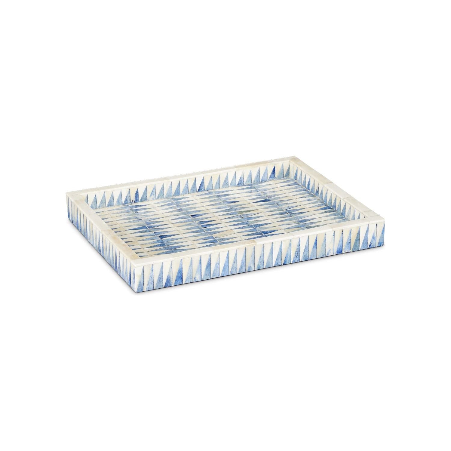 Currey and Company - 1200-0764 - Tray - Nadene - Blue/White