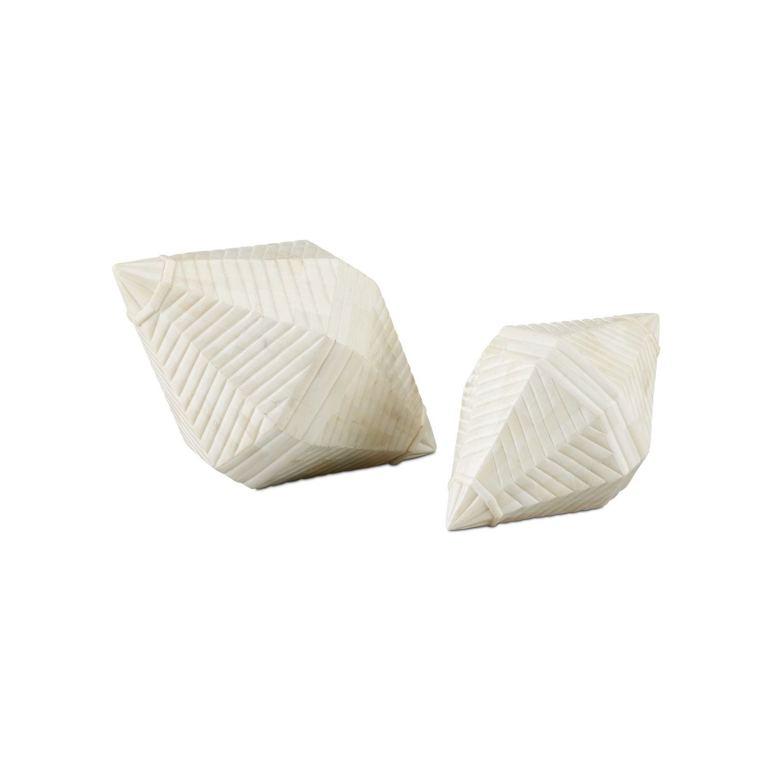 Currey and Company - 1200-0771 - Pavi Bone Prism Set of 2 - Pavi - Natural