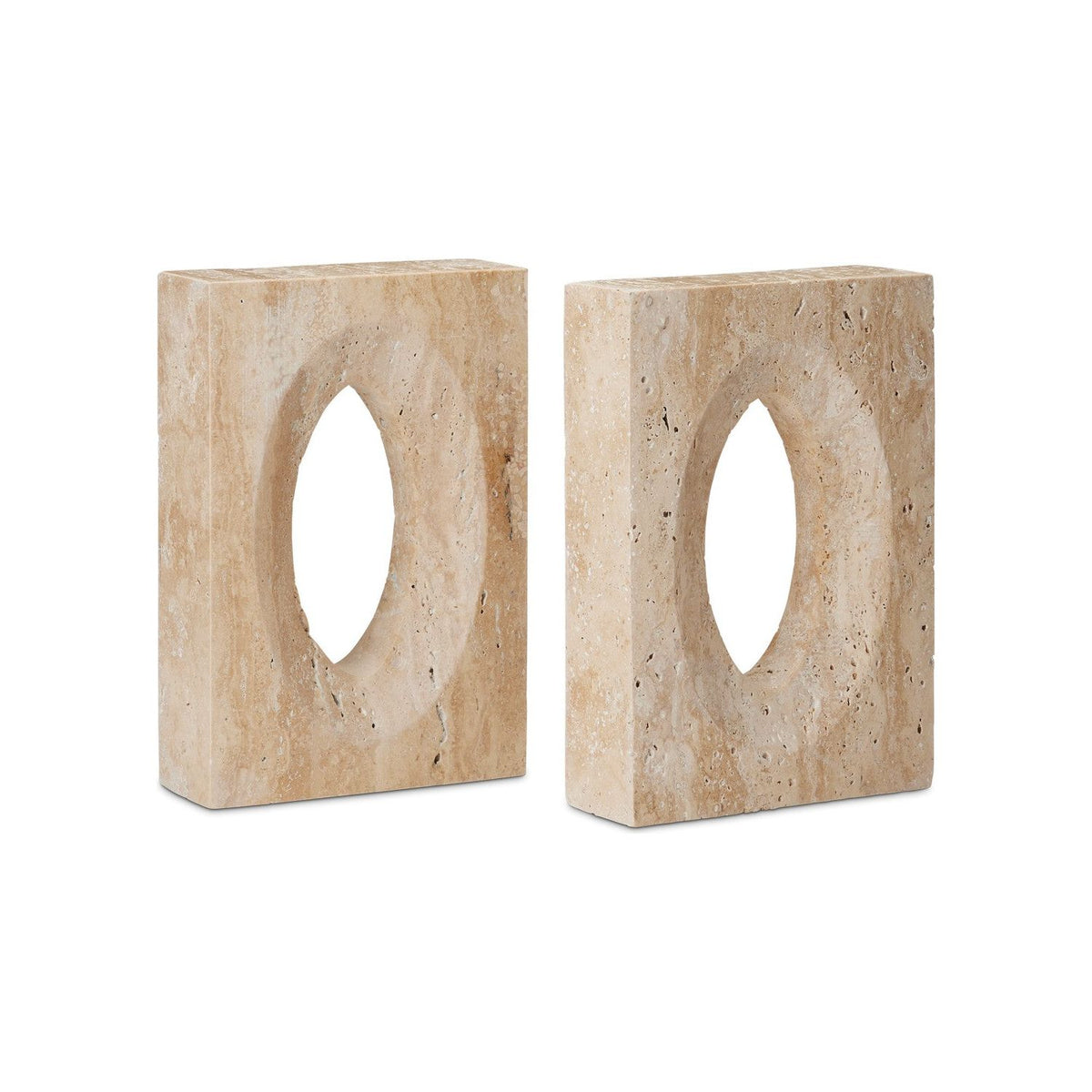 Currey and Company - 1200-0774 - Bookends Set of 2 - Demi - Natural