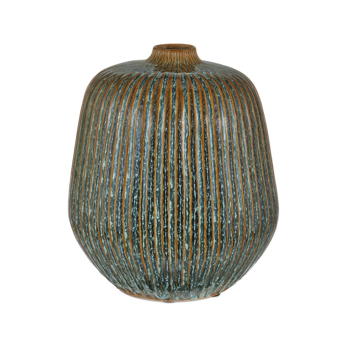 Currey and Company - 1200-0824 - Vase - Shoulder - Reactive Blue/Brown