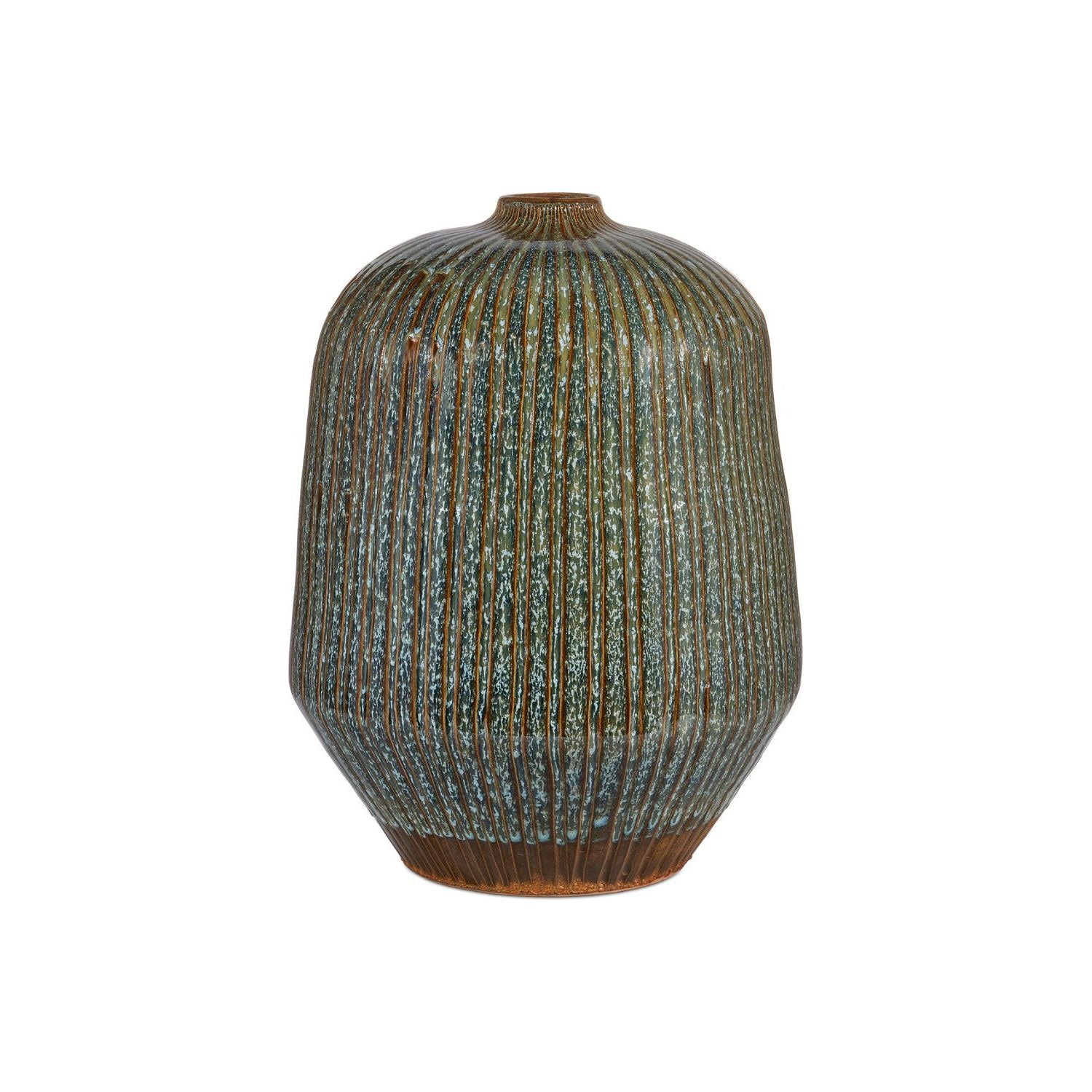 Currey and Company - 1200-0825 - Vase - Shoulder - Reactive Blue/Brown