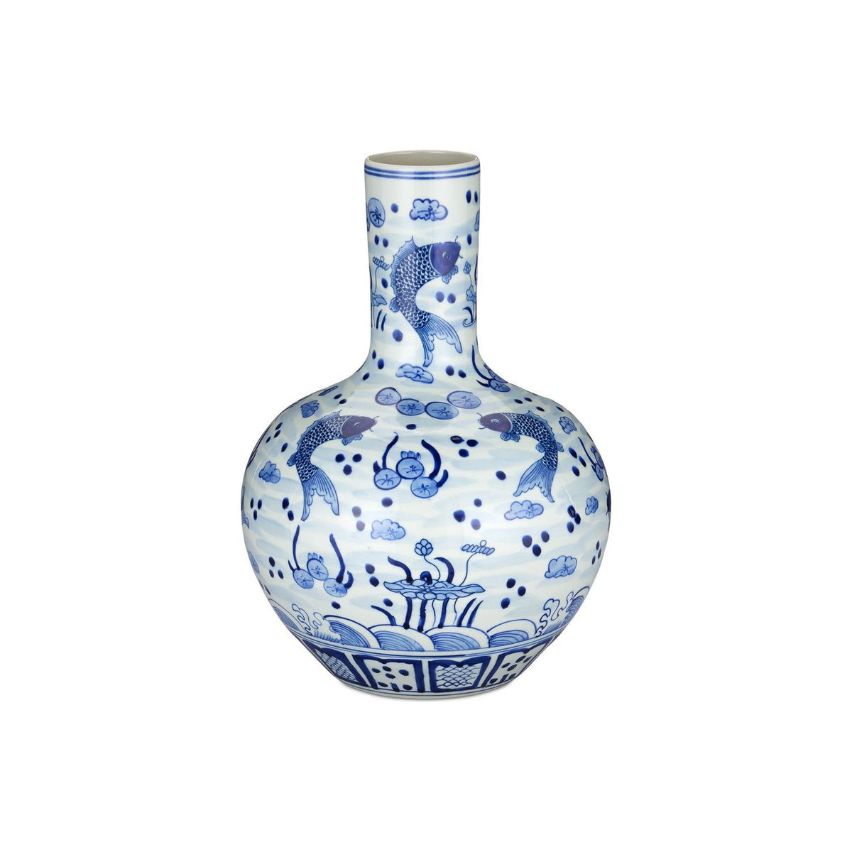 Currey and Company - 1200-0840 - Vase - South Sea - Imperial Blue/Off White