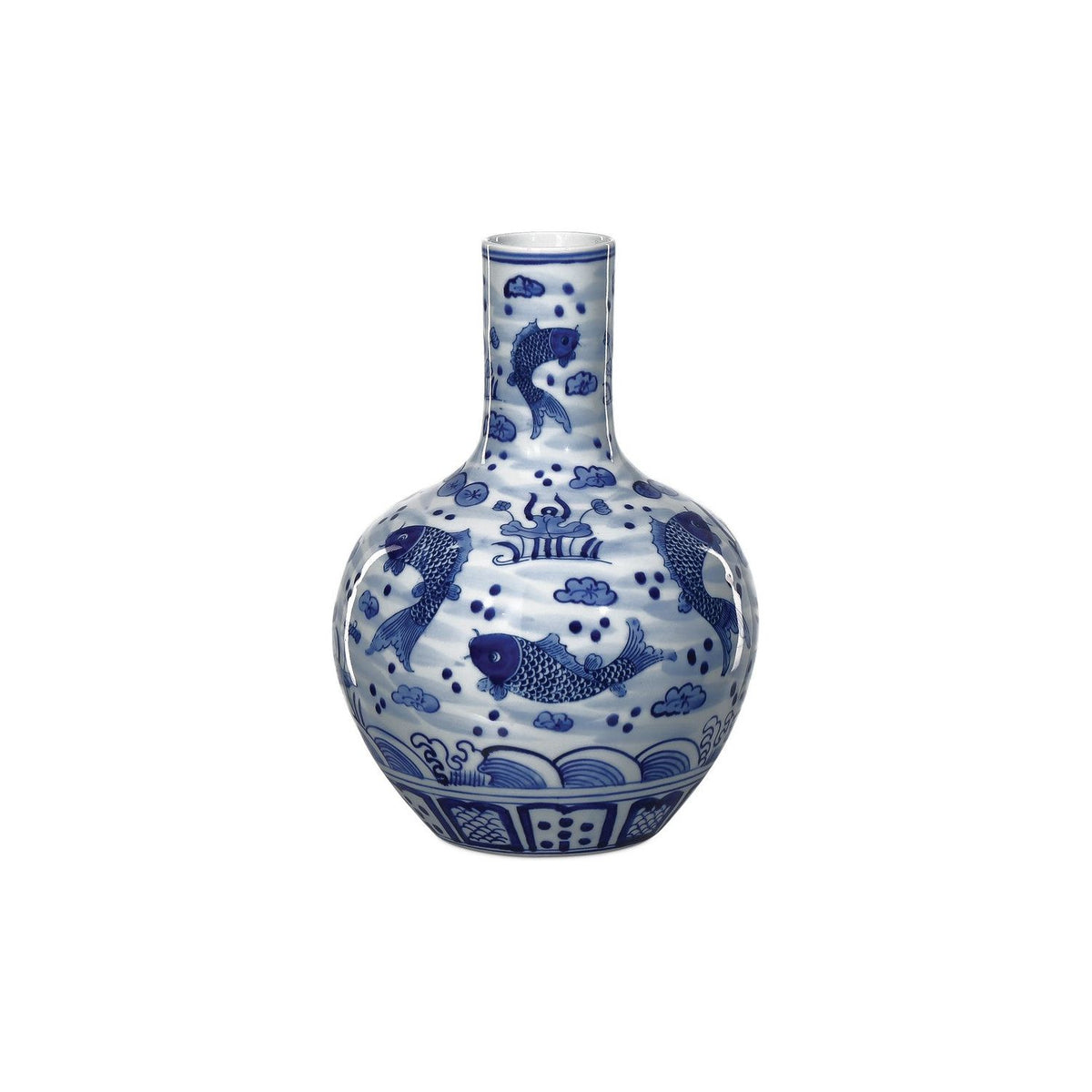 Currey and Company - 1200-0841 - Vase - South Sea - Imperial Blue/Off White