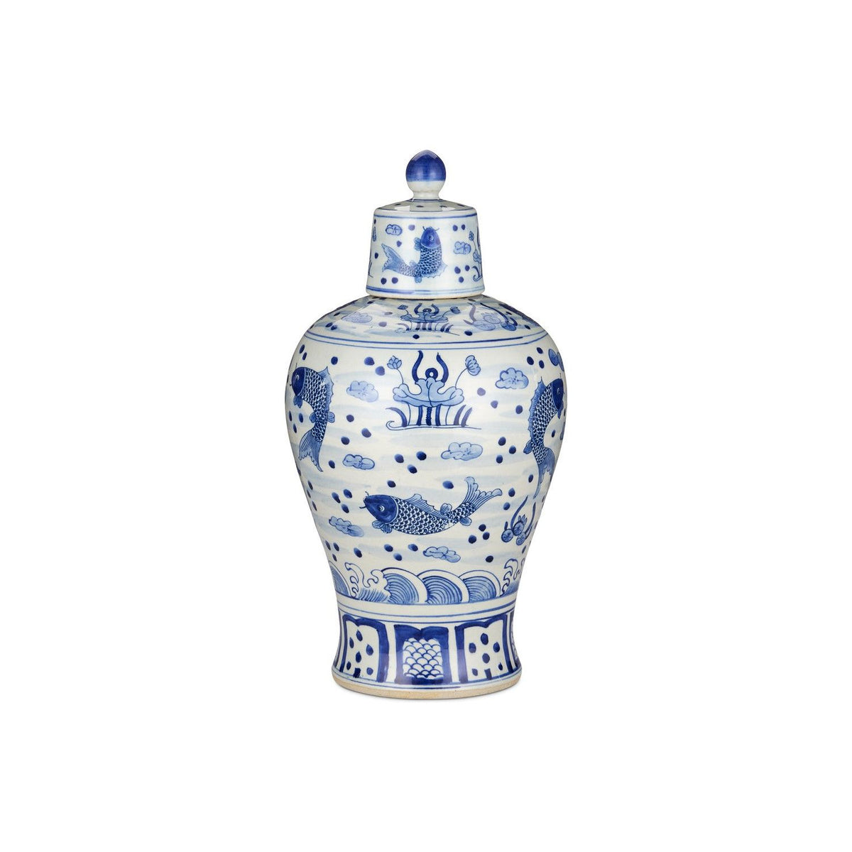 Currey and Company - 1200-0842 - Jar - South Sea - Imperial Blue/Off White