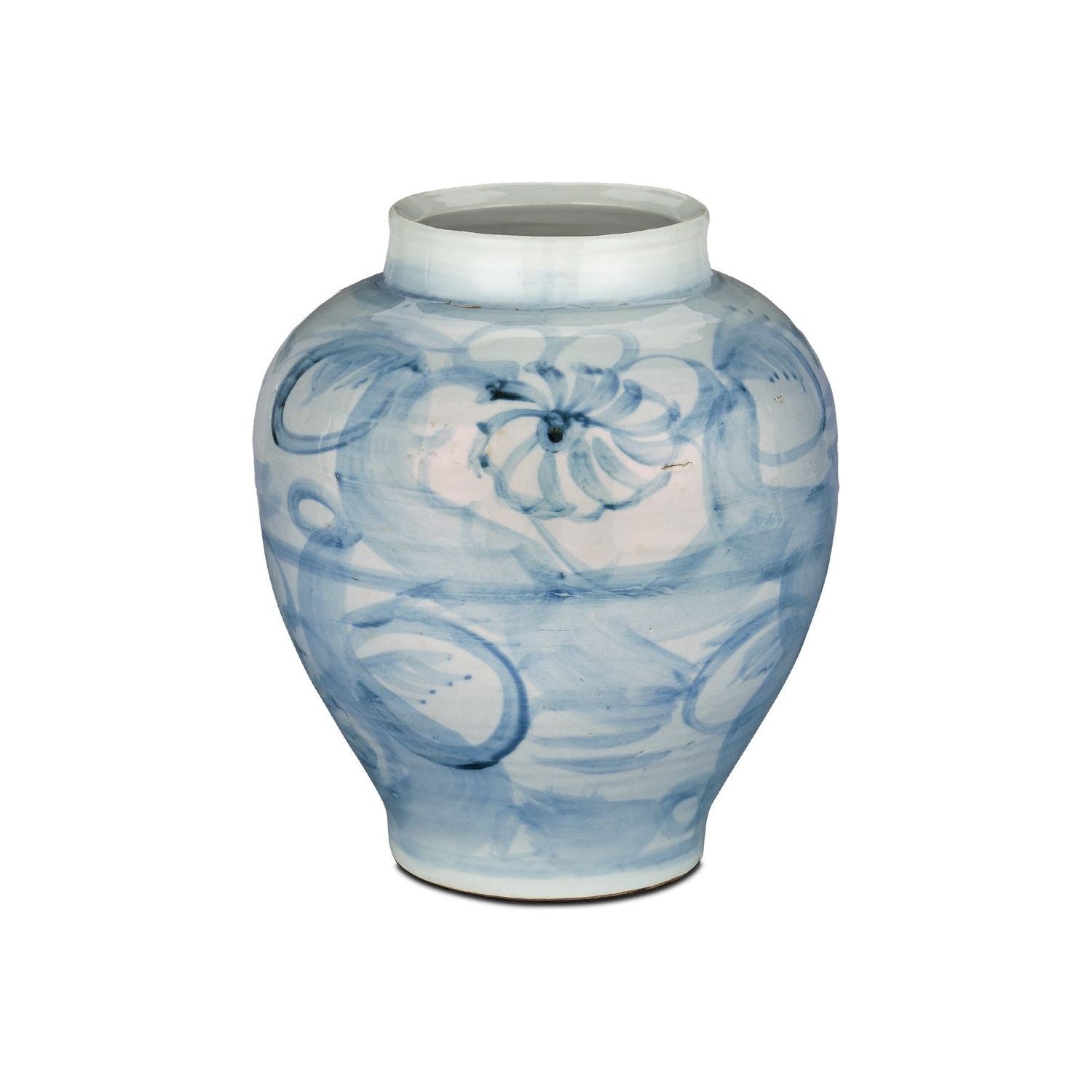 Currey and Company - 1200-0844 - Preserve Pot - Off White/Pale Blue