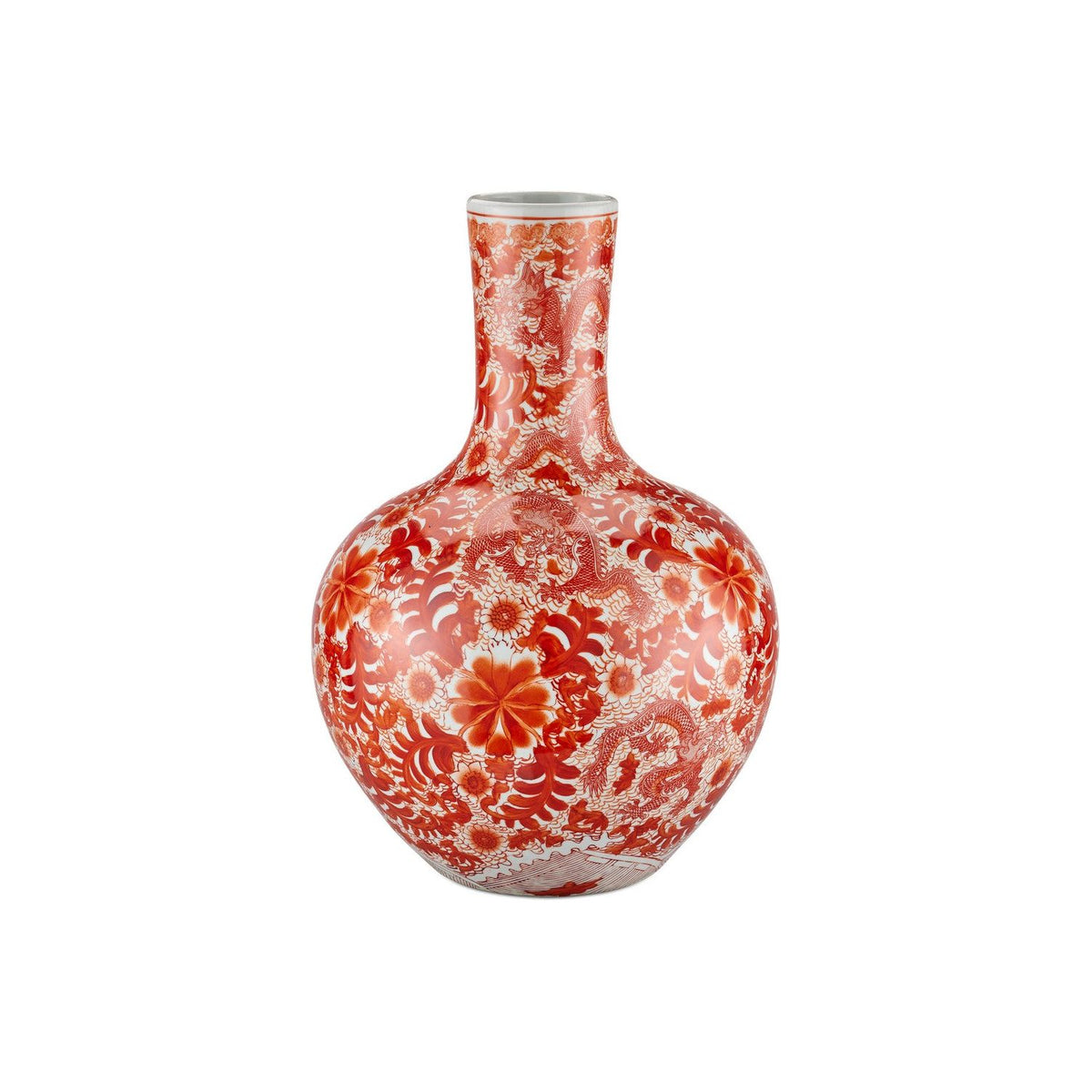 Currey and Company - 1200-0845 - Vase - Biarritz - Imperial Red/Off White