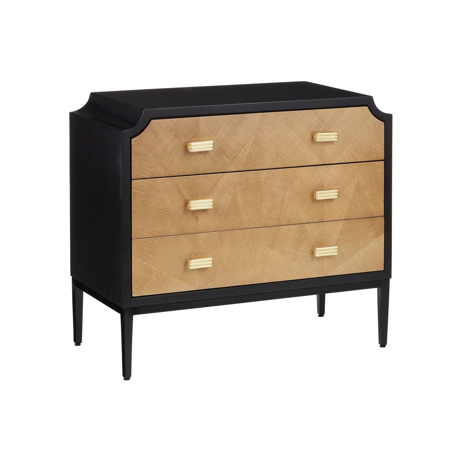 Currey and Company - 3000-0269 - Chest - Kallista - Taupe/Caviar Black/Polished Brass/Black