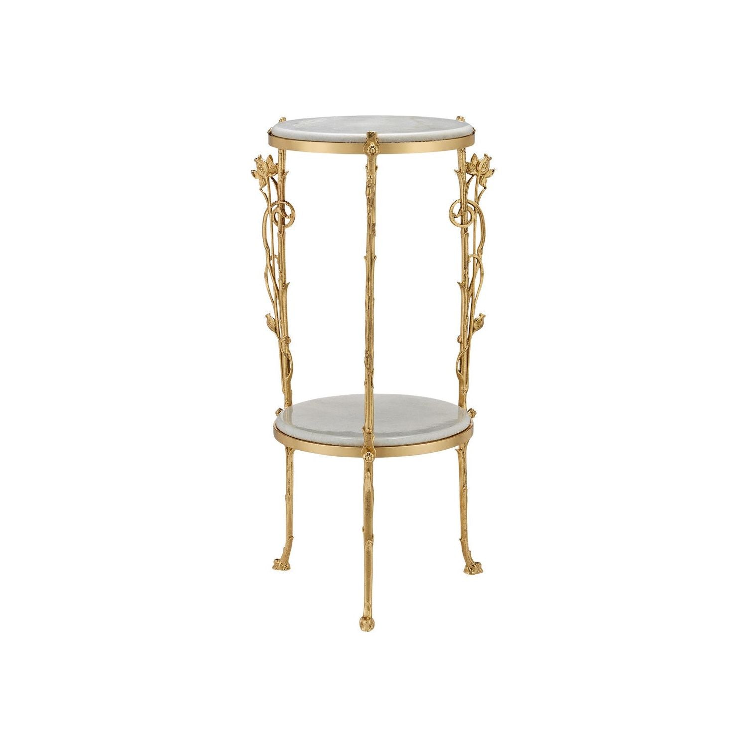 Currey and Company - 4000-0178 - Accent Table - Fiore - Polished Brass/Natural