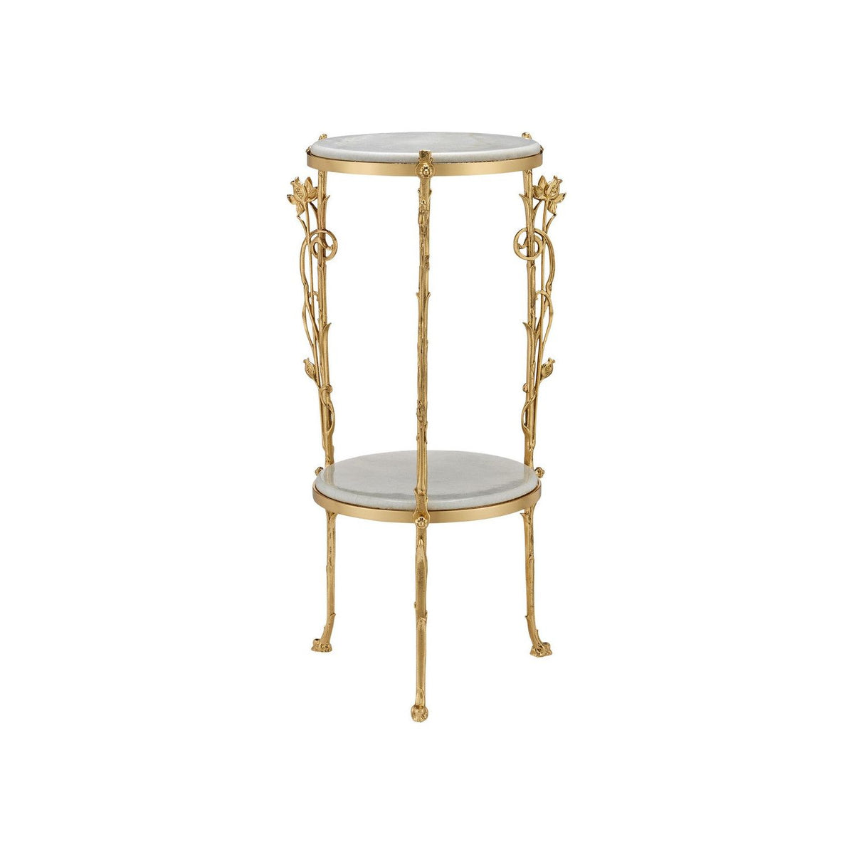 Currey and Company - 4000-0178 - Accent Table - Fiore - Polished Brass/Natural