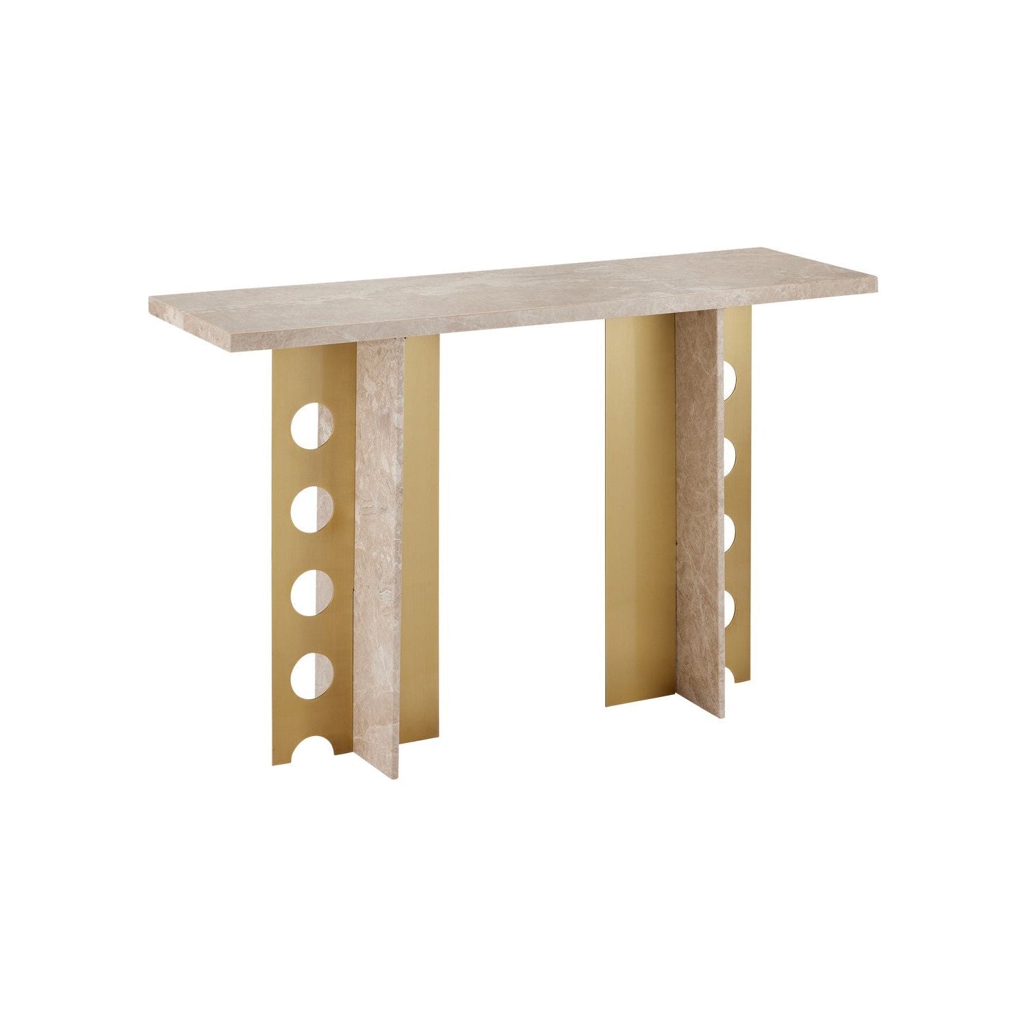 Currey and Company - 4000-0182 - Console Table - Selene - Natural/Polished Brass