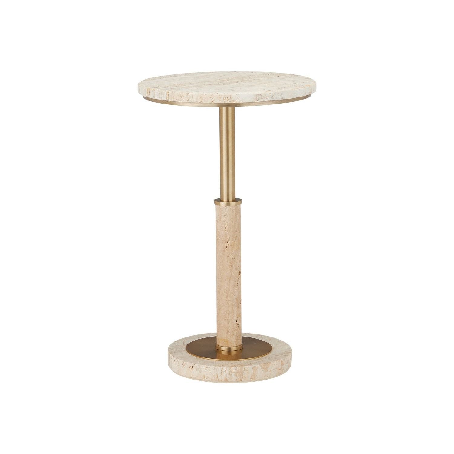 Currey and Company - 4000-0183 - Accent Table - Miles - Natural/Polished Brass