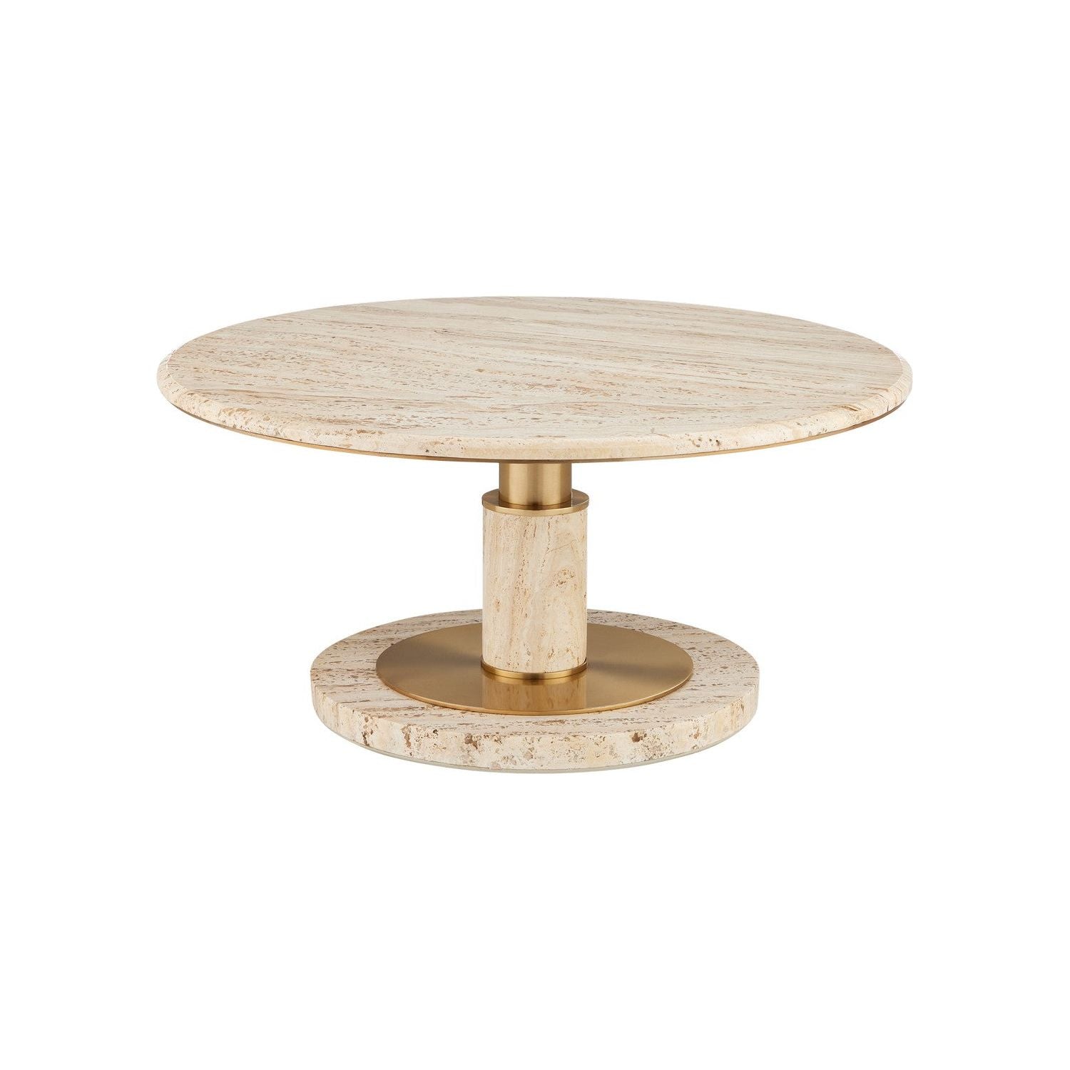 Currey and Company - 4000-0184 - Cocktail Table - Miles - Natural/Polished Brass