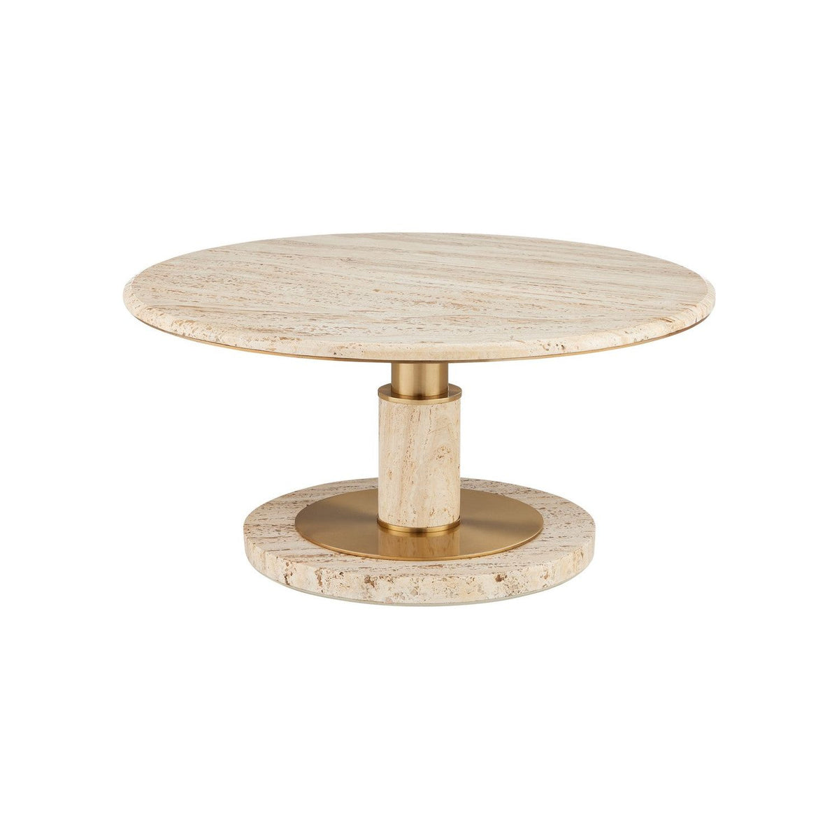 Currey and Company - 4000-0184 - Cocktail Table - Miles - Natural/Polished Brass