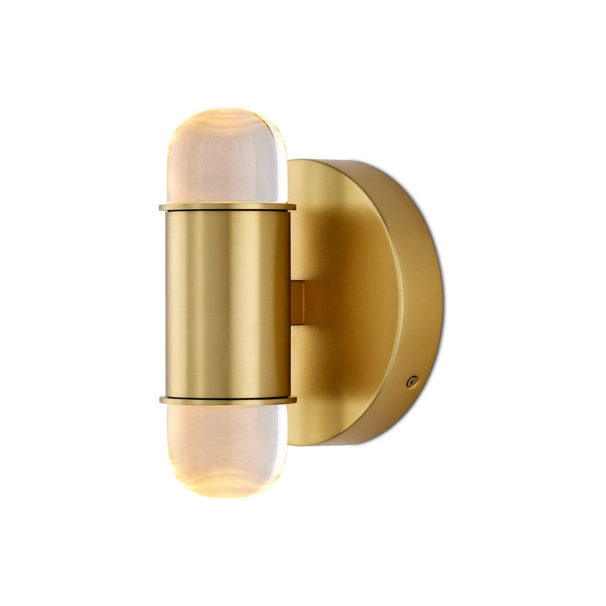 Currey and Company - 5000-0242 - LED Wall Sconce - Capsule - Brushed Brass/Clear