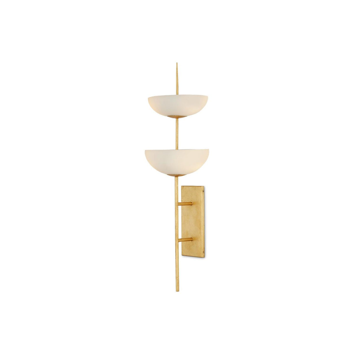 Currey and Company - 5000-0253 - Four Light Wall Sconce - Follett - Contemporary Gold Leaf/White