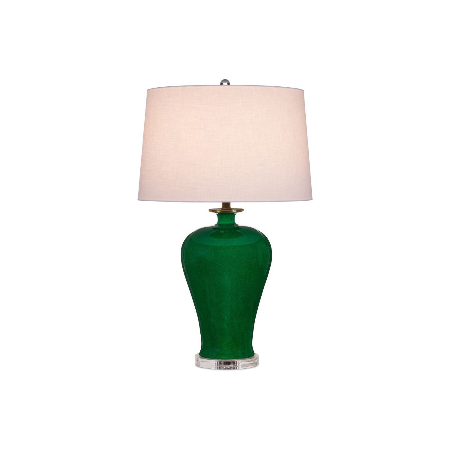 Currey and Company - 6000-0907 - One Light Table Lamp - Imperial - Imperial Green/Clear/Natural Brass