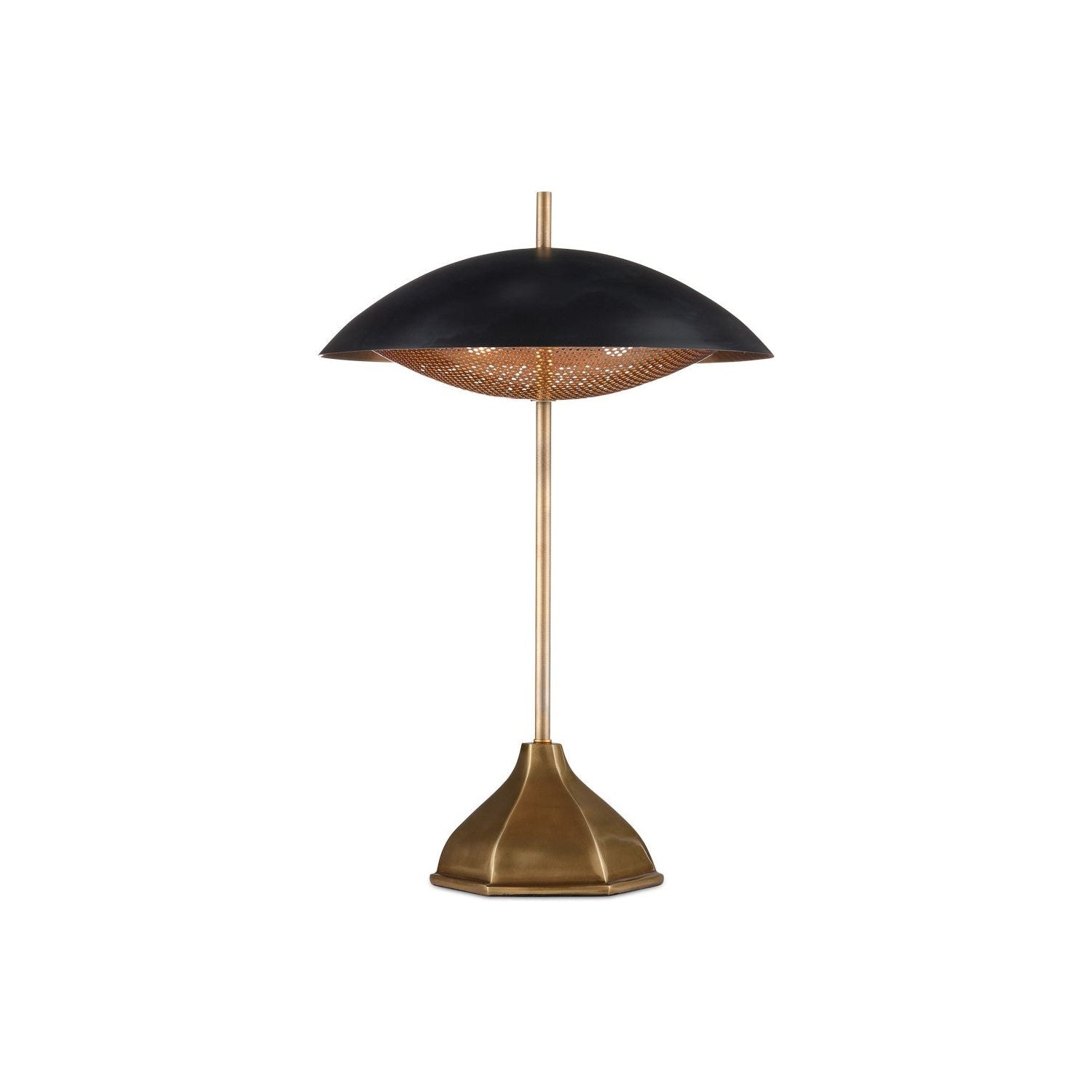 Currey and Company - 6000-0912 - Two Light Table Lamp - Domville - Antique Brass/Black