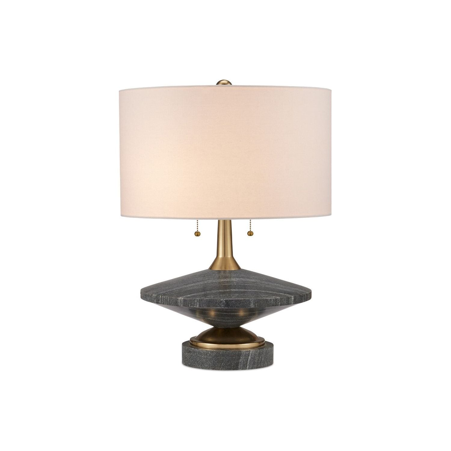 Currey and Company - 6000-0918 - Two Light Table Lamp - Jebel - Natural/Brushed Brass