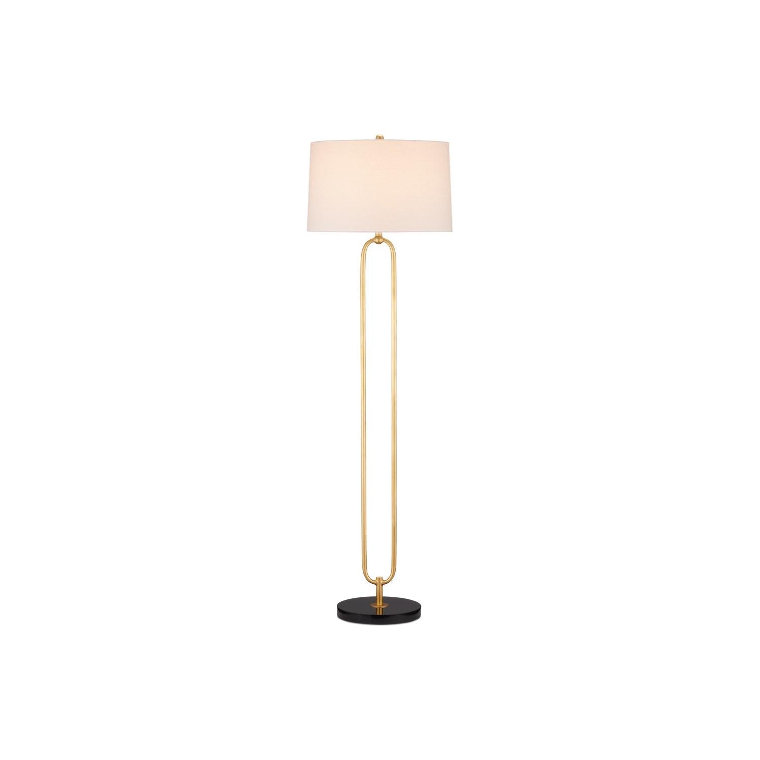 Currey and Company - 8000-0144 - One Light Floor Lamp - Glossary - Contemporary Gold Leaf/Natural