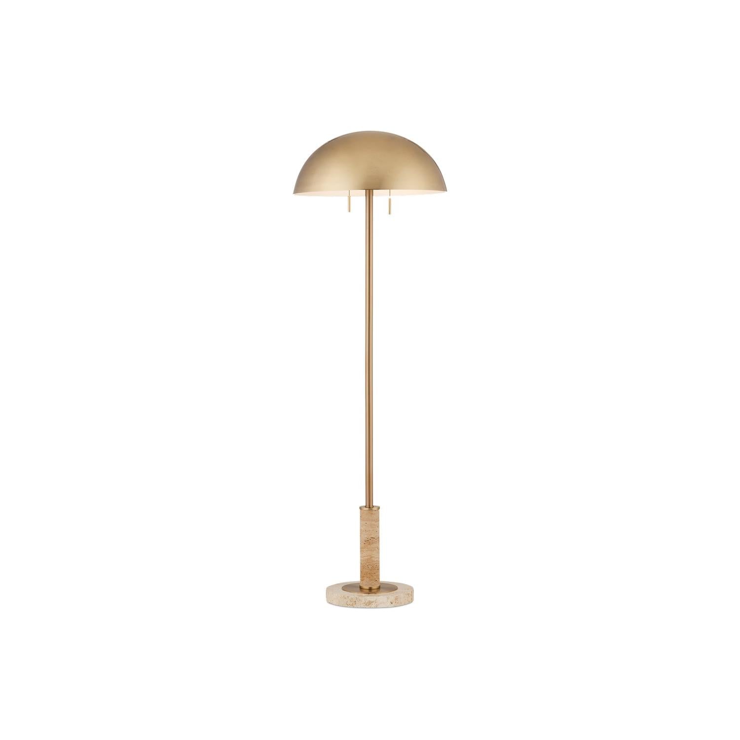 Currey and Company - 8000-0151 - Two Light Floor Lamp - Miles - Brass/Natural