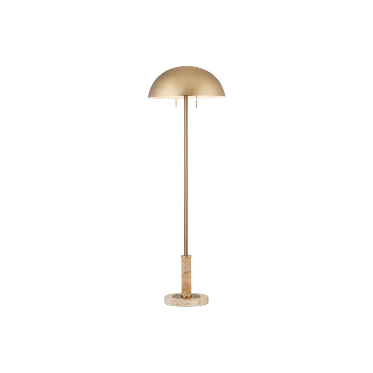 Currey and Company - 8000-0151 - Two Light Floor Lamp - Miles - Brass/Natural