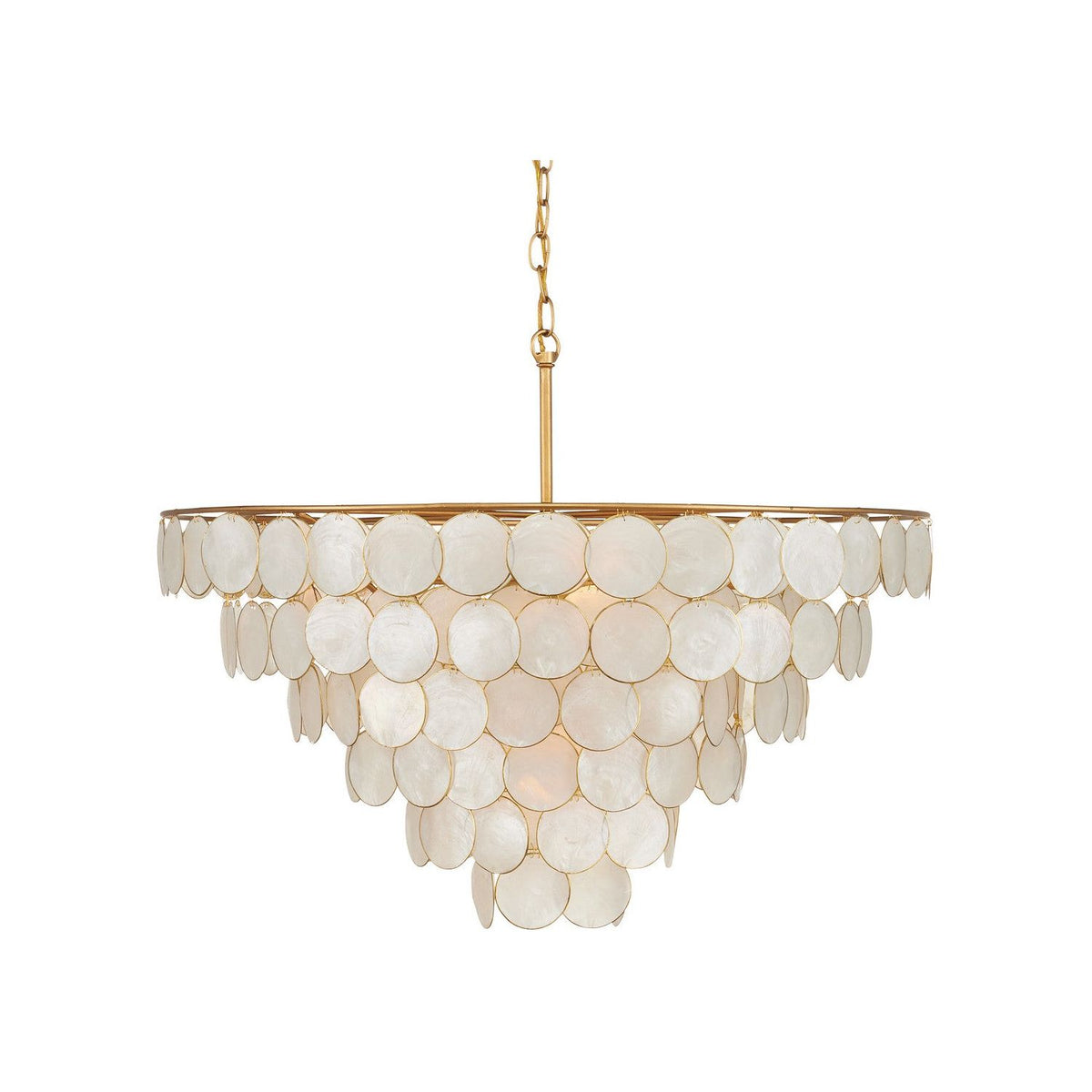 Currey and Company - 9000-1098 - Five Light Semi-Flush Mount - Bon Vivant - Natural/Contemporary Gold