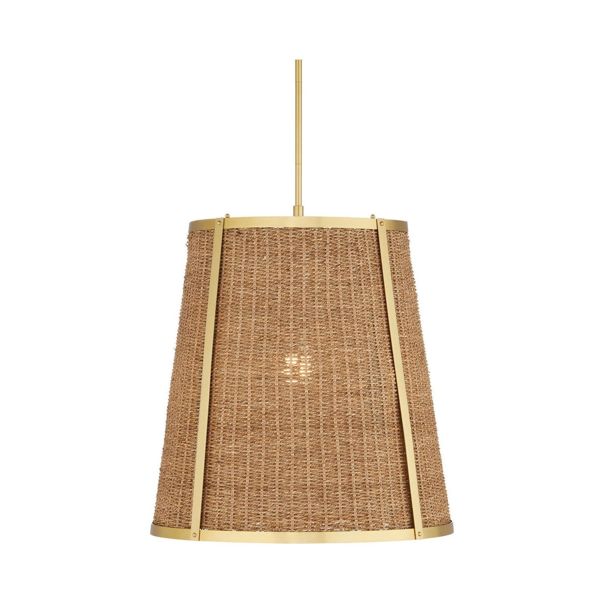 Currey and Company - 9000-1121 - One Light Pendant - Deauville - Natural/Polished Brass