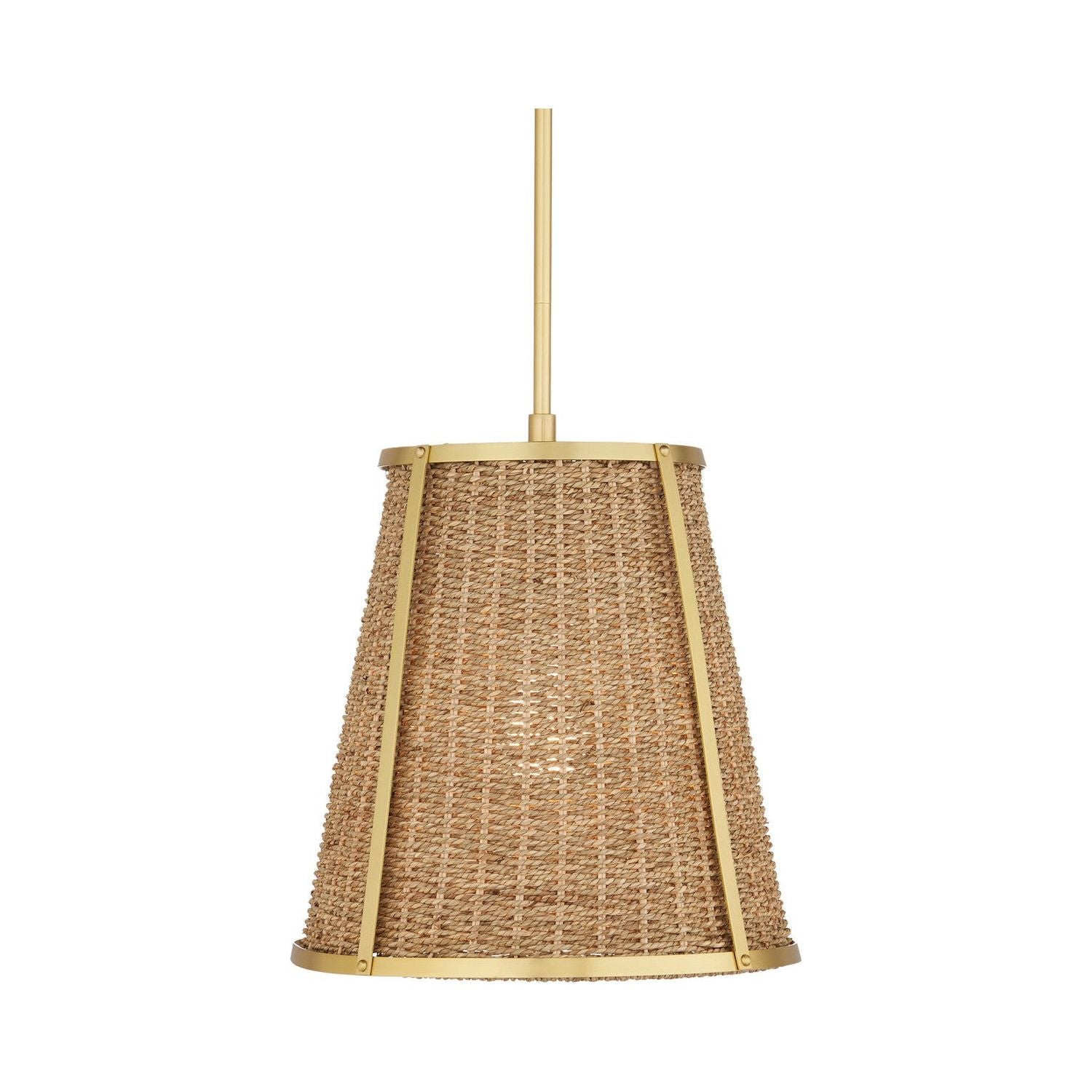 Currey and Company - 9000-1122 - One Light Pendant - Deauville - Natural/Polished Brass