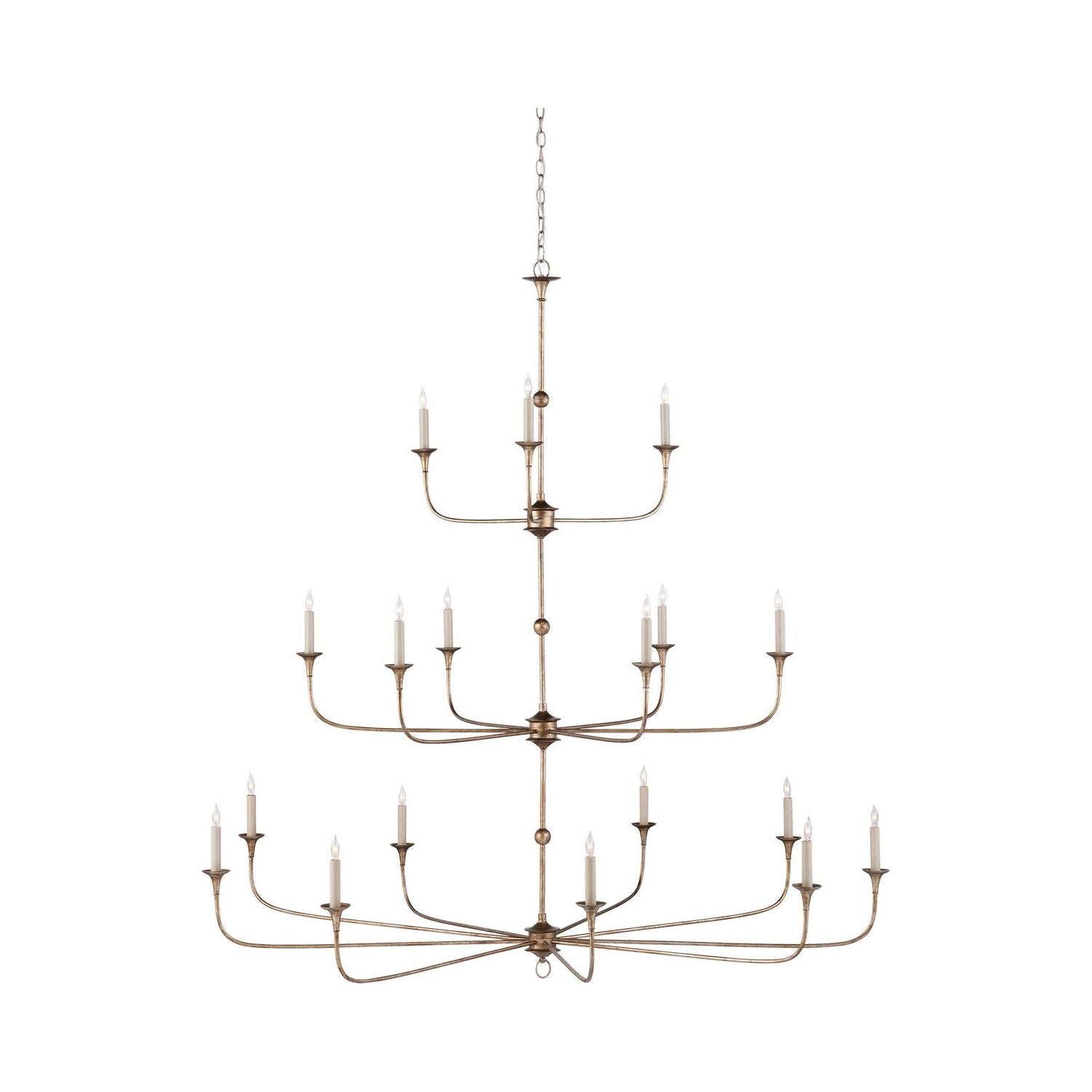 Currey and Company - 9000-1130 - 18 Light Chandelier - Nottaway - Pyrite Bronze