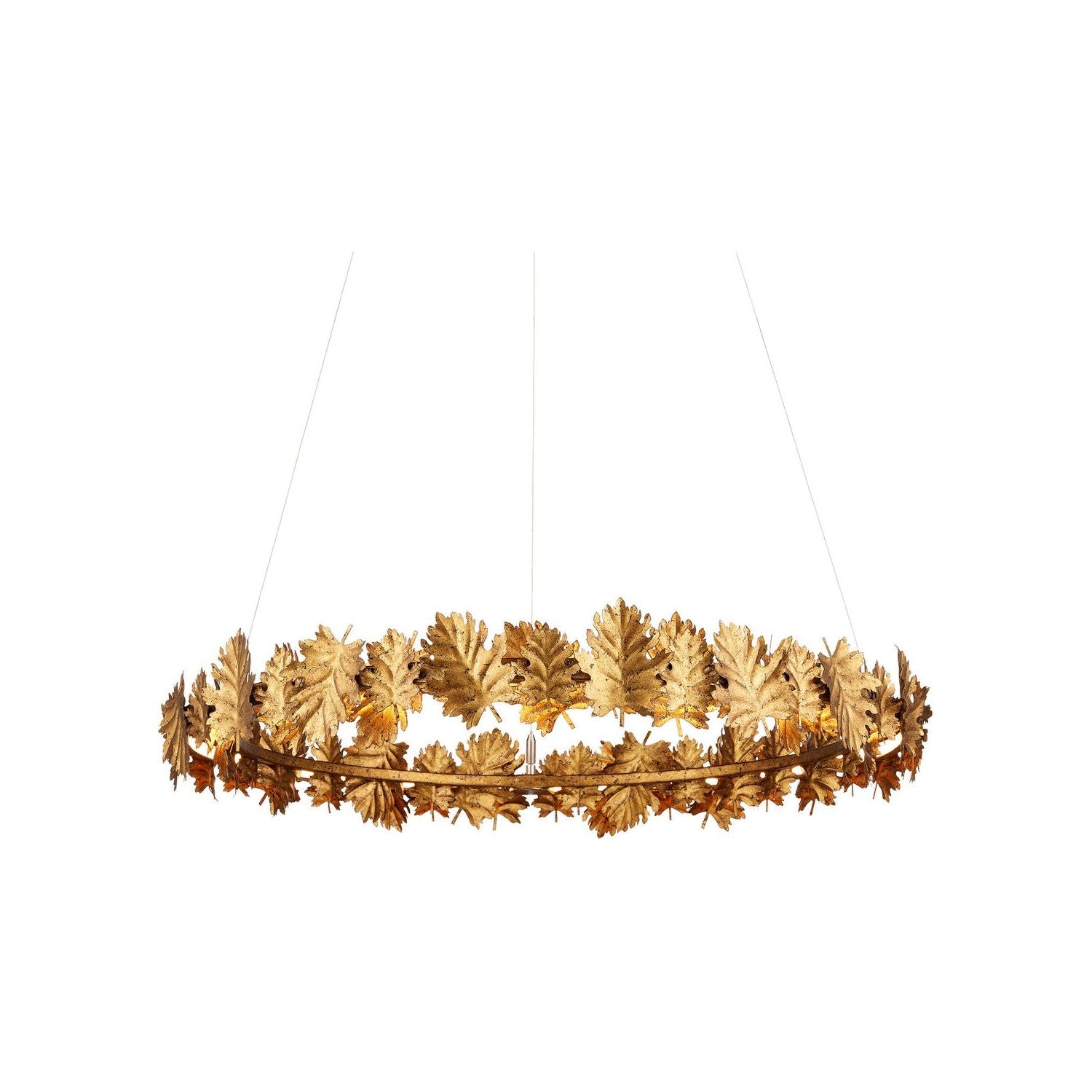 Currey and Company - 9000-1145 - LED Chandelier - English Oak - Gold Leaf