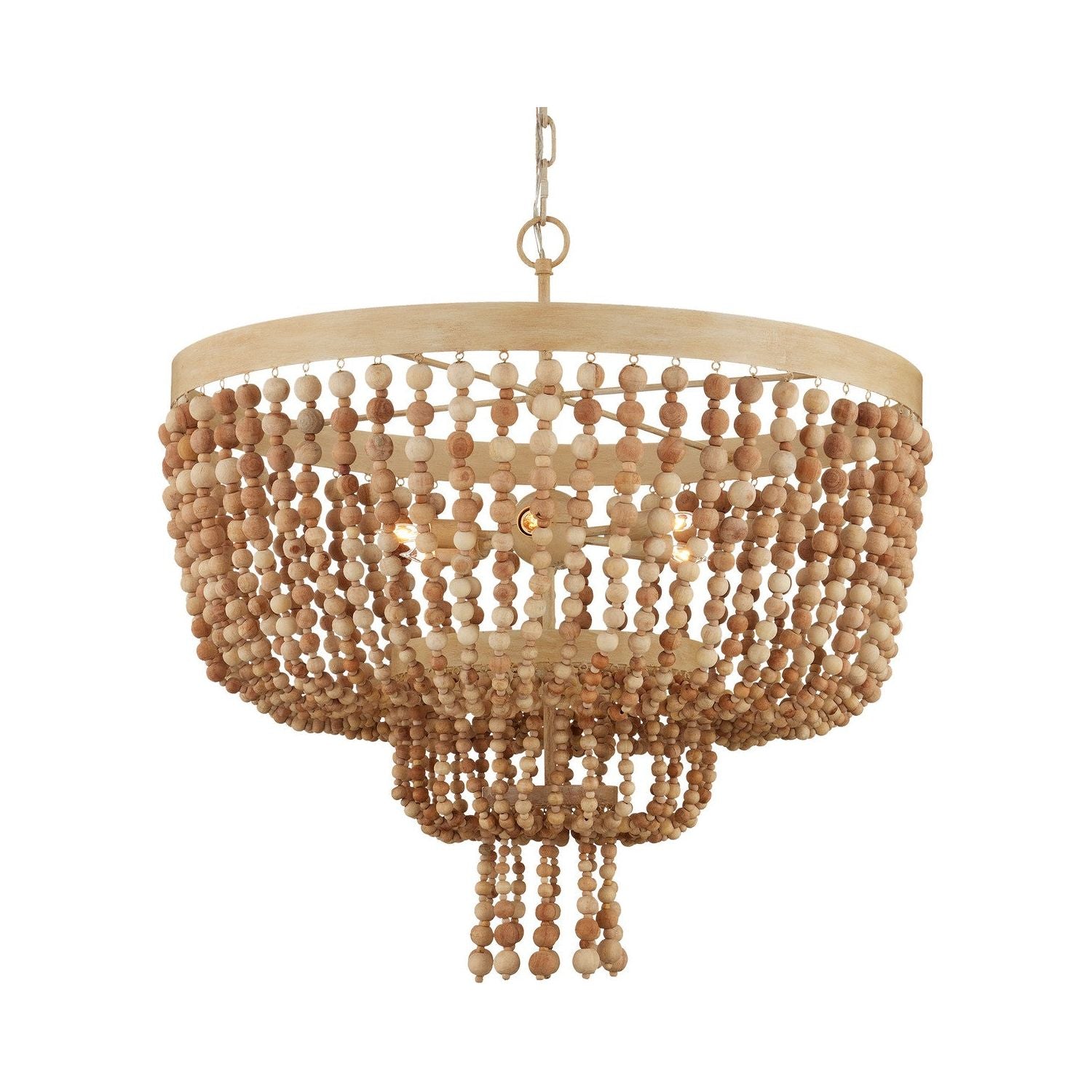 Currey and Company - 9000-1163 - Six Light Chandelier - Sabia - Natural/Coco Cream