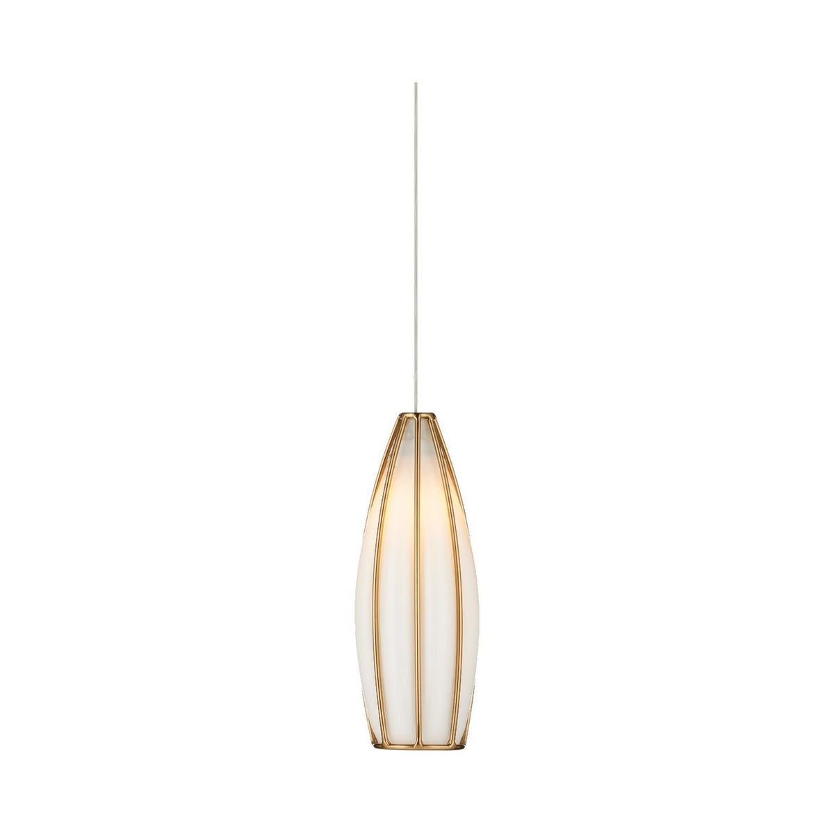 Currey and Company - 9000-1185 - One Light Pendant - Parish - White/Antique Brass