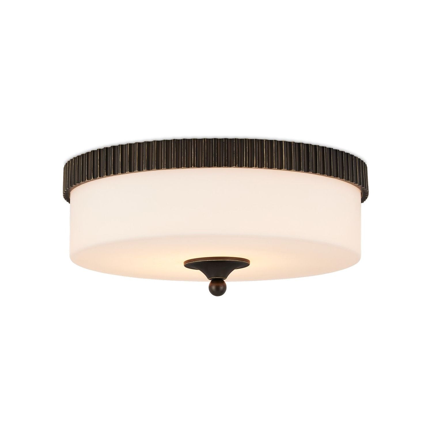 Currey and Company - 9999-0073 - One Light Flush Mount - Bryce - Oil Rubbed Bronze/White