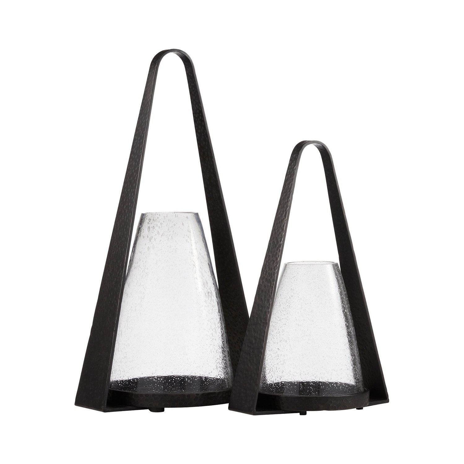 Arteriors - ACI04 - Hurricanes, Set of 2 - Dayton - Clear/Blackened Iron