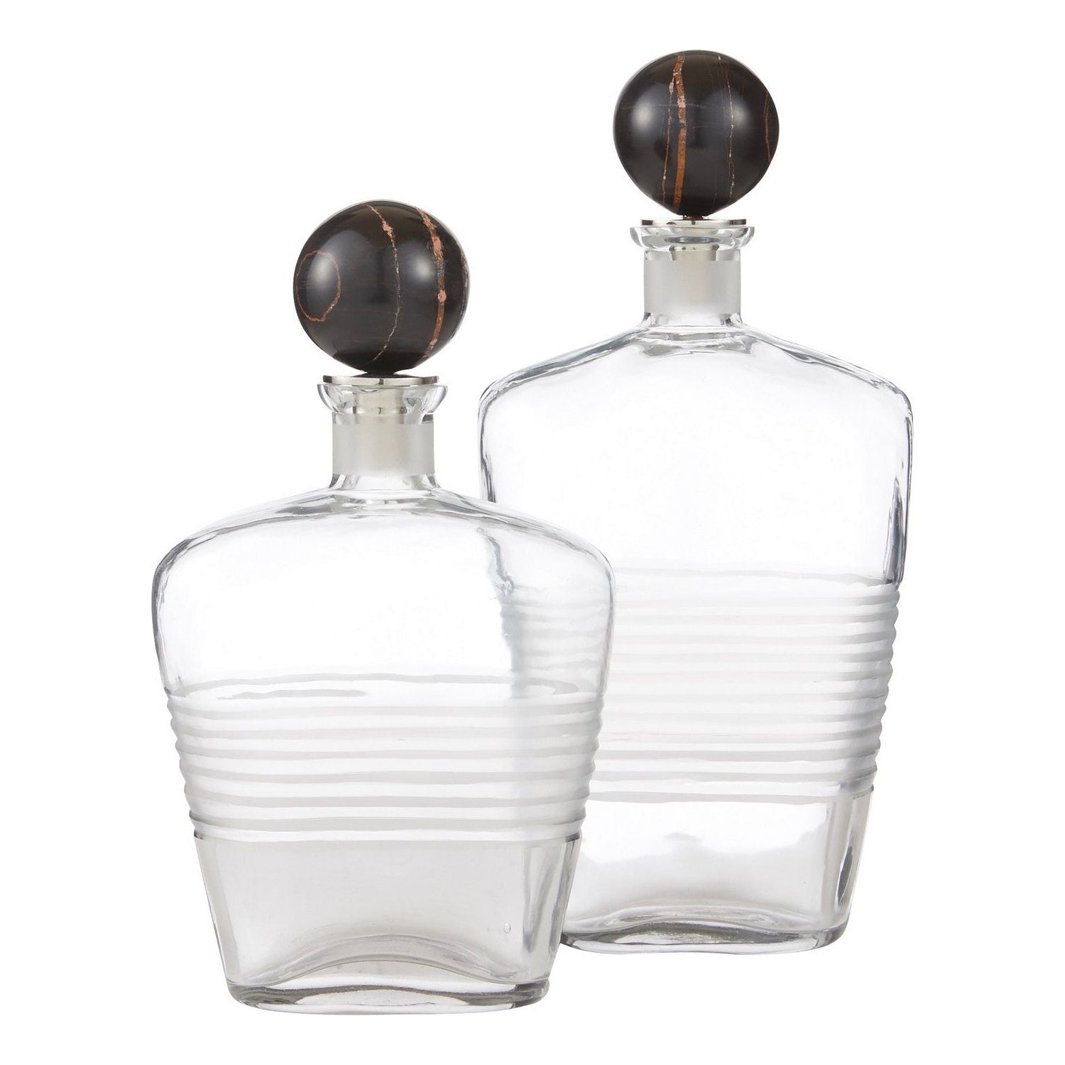 Arteriors - ARI14 - Decanters, Set of 2 - Eaves - Clear/Bengal