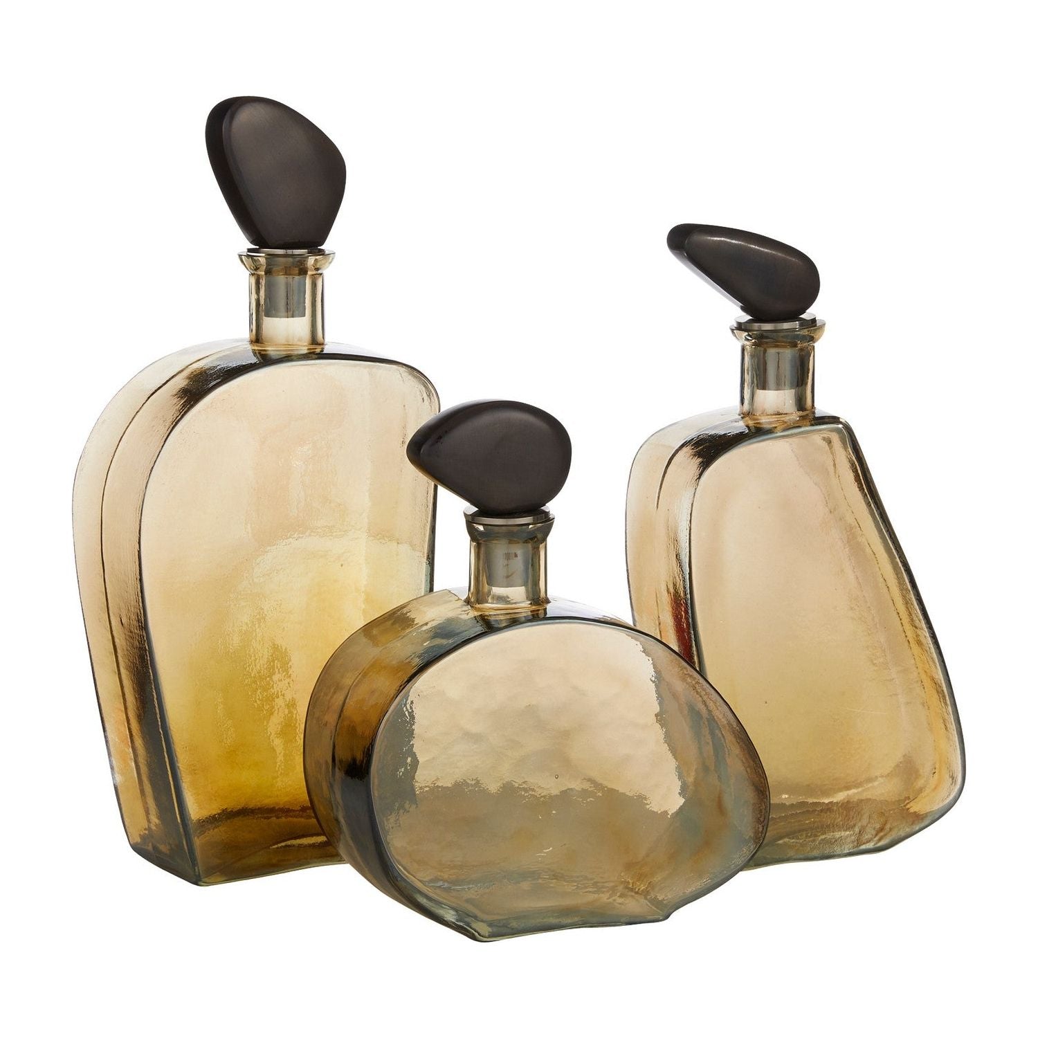 Arteriors - ARI15 - Decanters, Set of 3 - Calhoun - Smoke Luster/Bronze