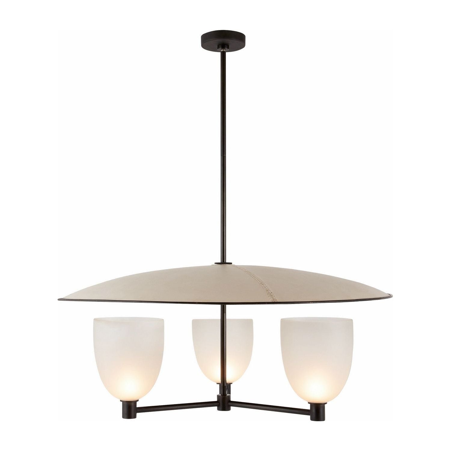 Arteriors - DMI12 - Three Light Chandelier - Eldridge - Natural Iron/Frosted/Taupe