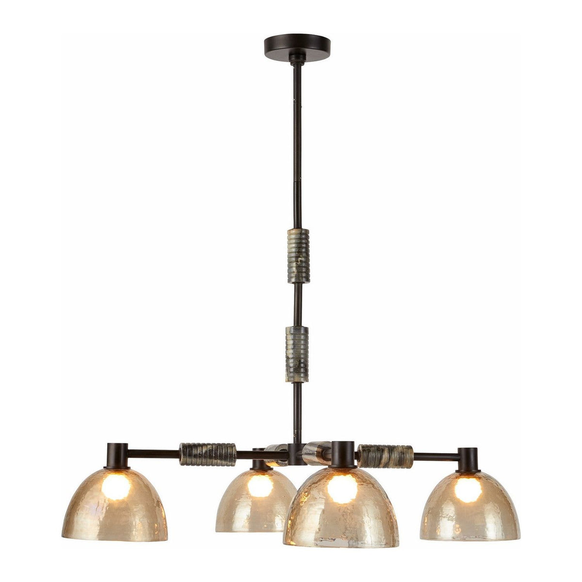 Arteriors - DMI13 - Four Light Chandelier - Eli - Blackened Iron/Smoke/Black