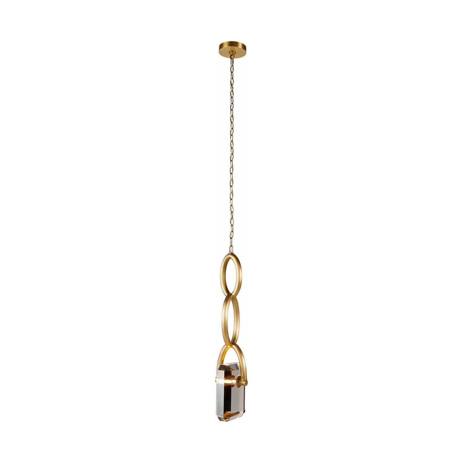 Arteriors - DPC16 - LED Pendant - Estate - Smoke/Antique Brass