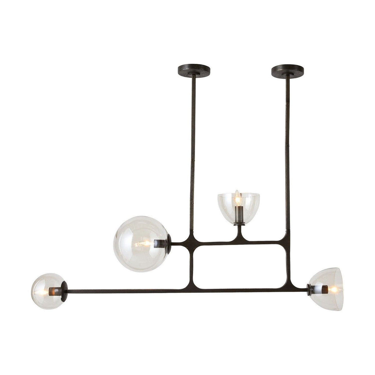 Arteriors - DRC08 - Four Light Linear Chandelier - Dillon - English Bronze/Smoke