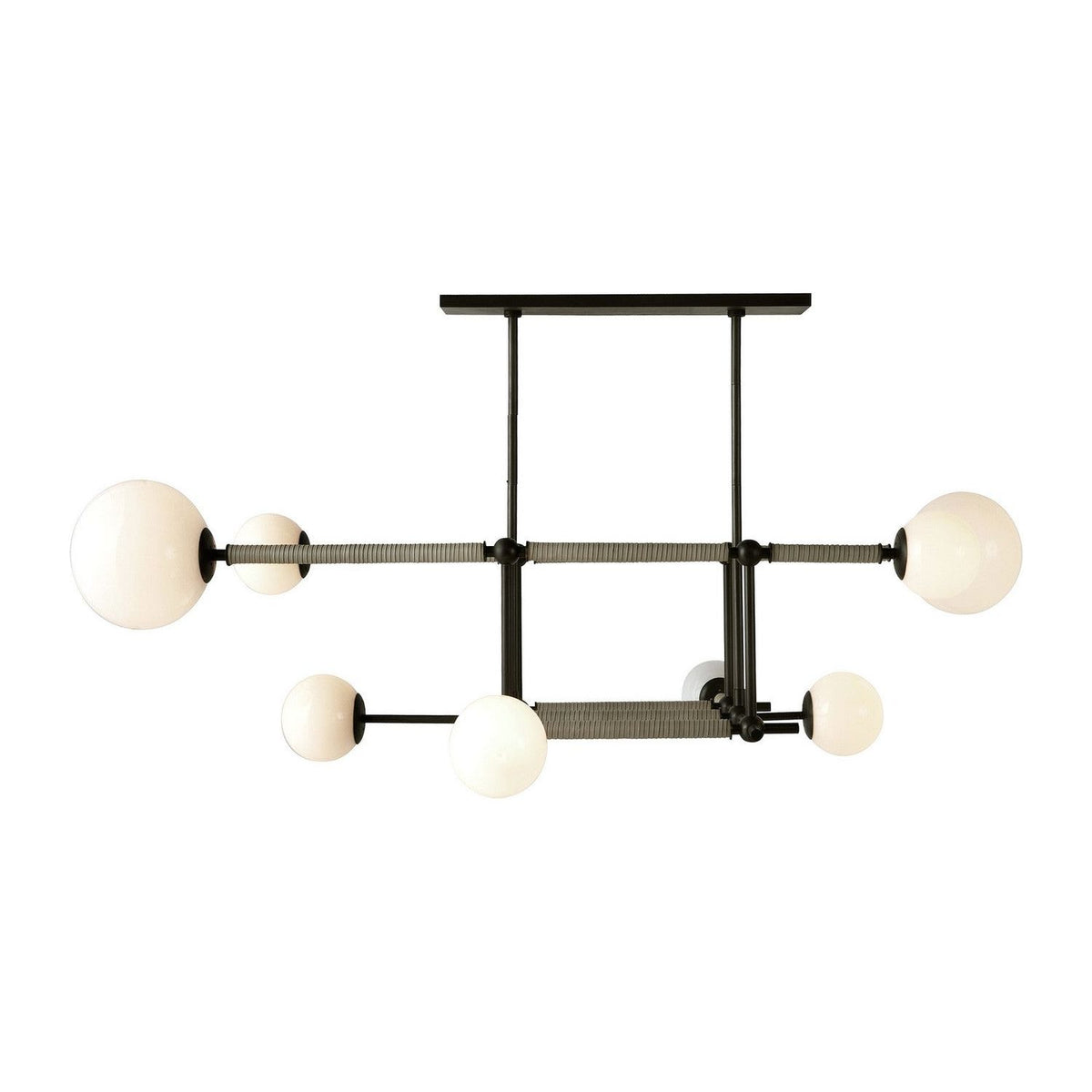 Arteriors - DRC09 - Eight Light Linear Chandelier - Erica - English Bronze/Opal/Taupe