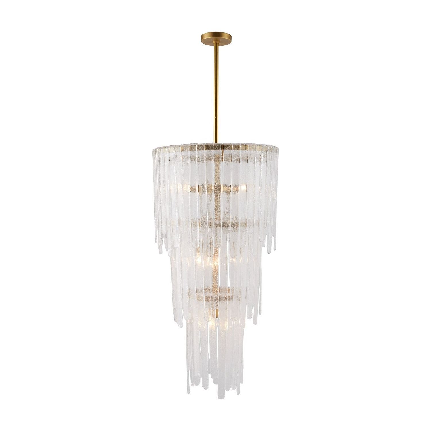 Arteriors - DSC05 - Seven Light Chandelier - Raine - Clear Seedy/Antique Brass