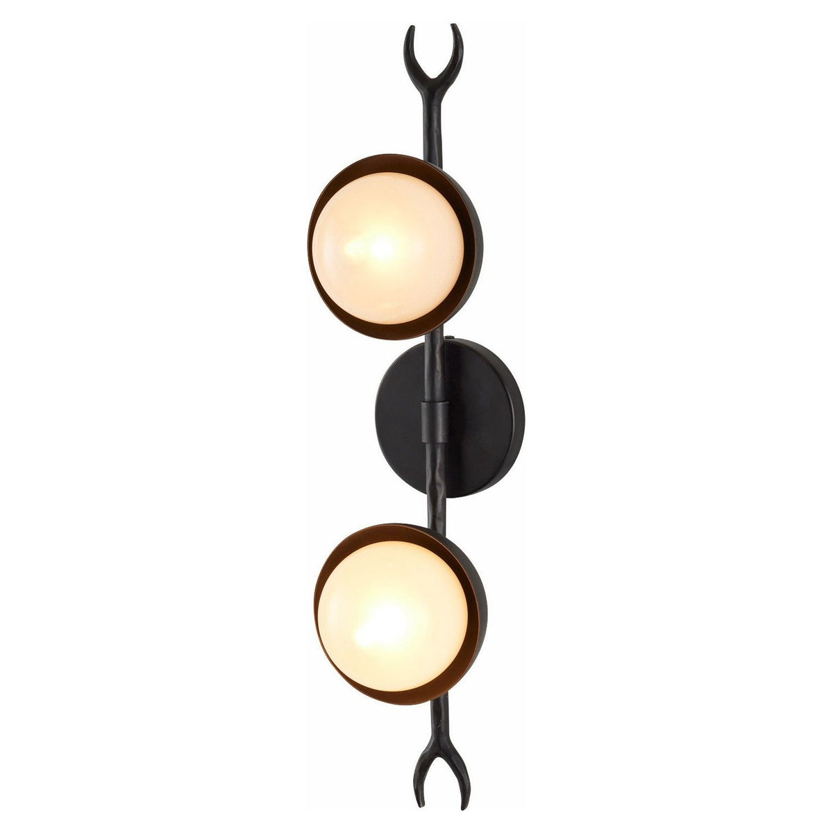 Arteriors - DWI18 - Two Light Wall Sconce - Churchill - Blackened Iron/Frosted