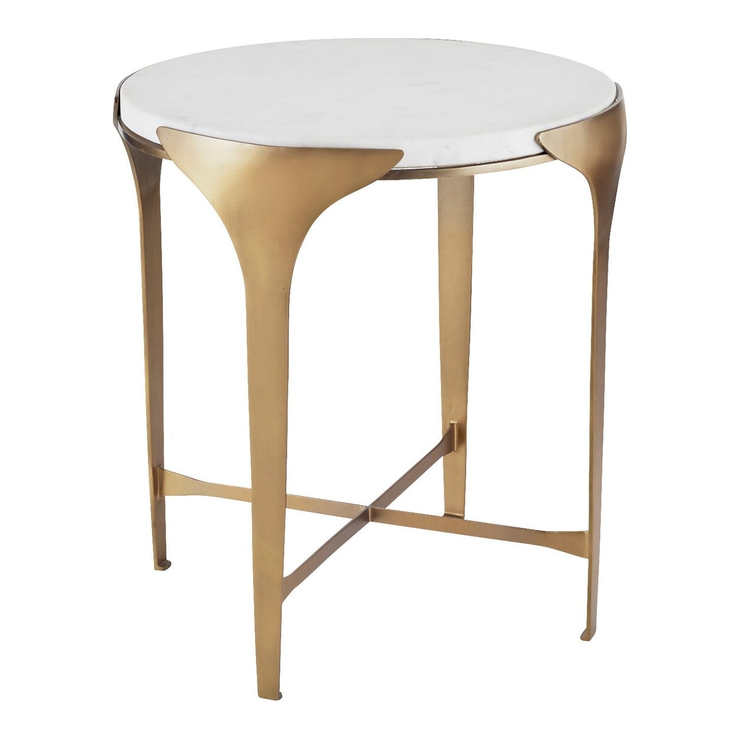 Arteriors - FEI22 - End Table - Janine - White/Antique Brass