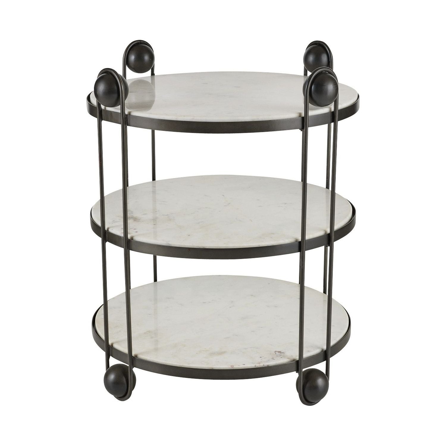 Arteriors - FEI25 - End Table - Carlita - White/Bronze