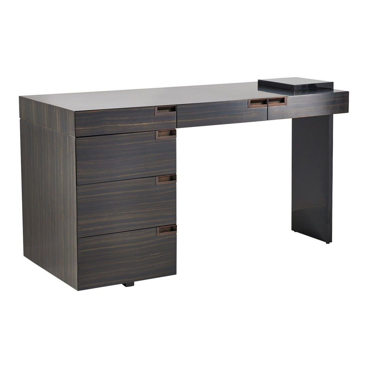 Arteriors - FKS05 - Desk - Carmichael - Charcoal/Black Gloss Lacquer/Charcoal/Bronze