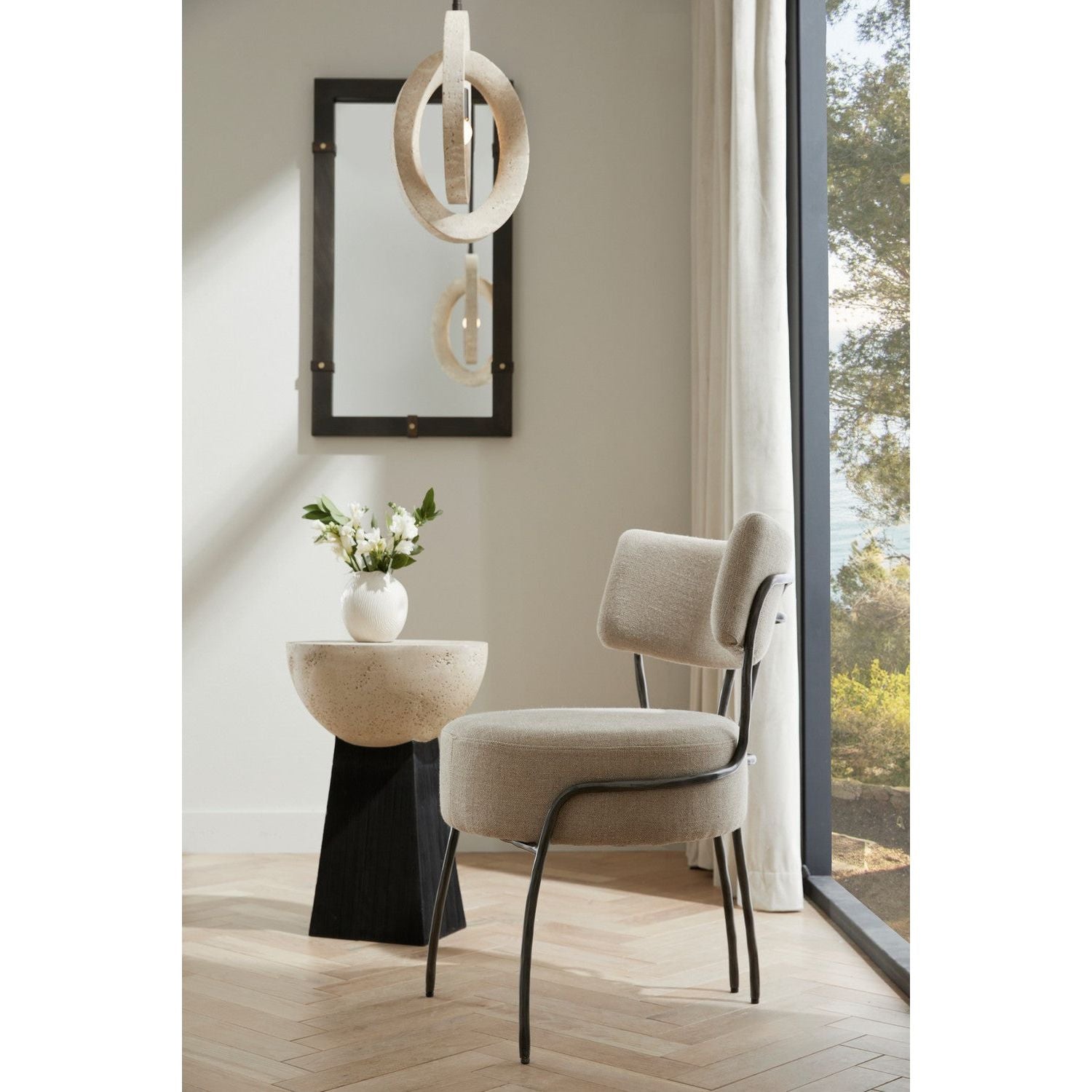 Arteriors - FRI18 - Chair - Enid - Oatmeal/Natural Iron