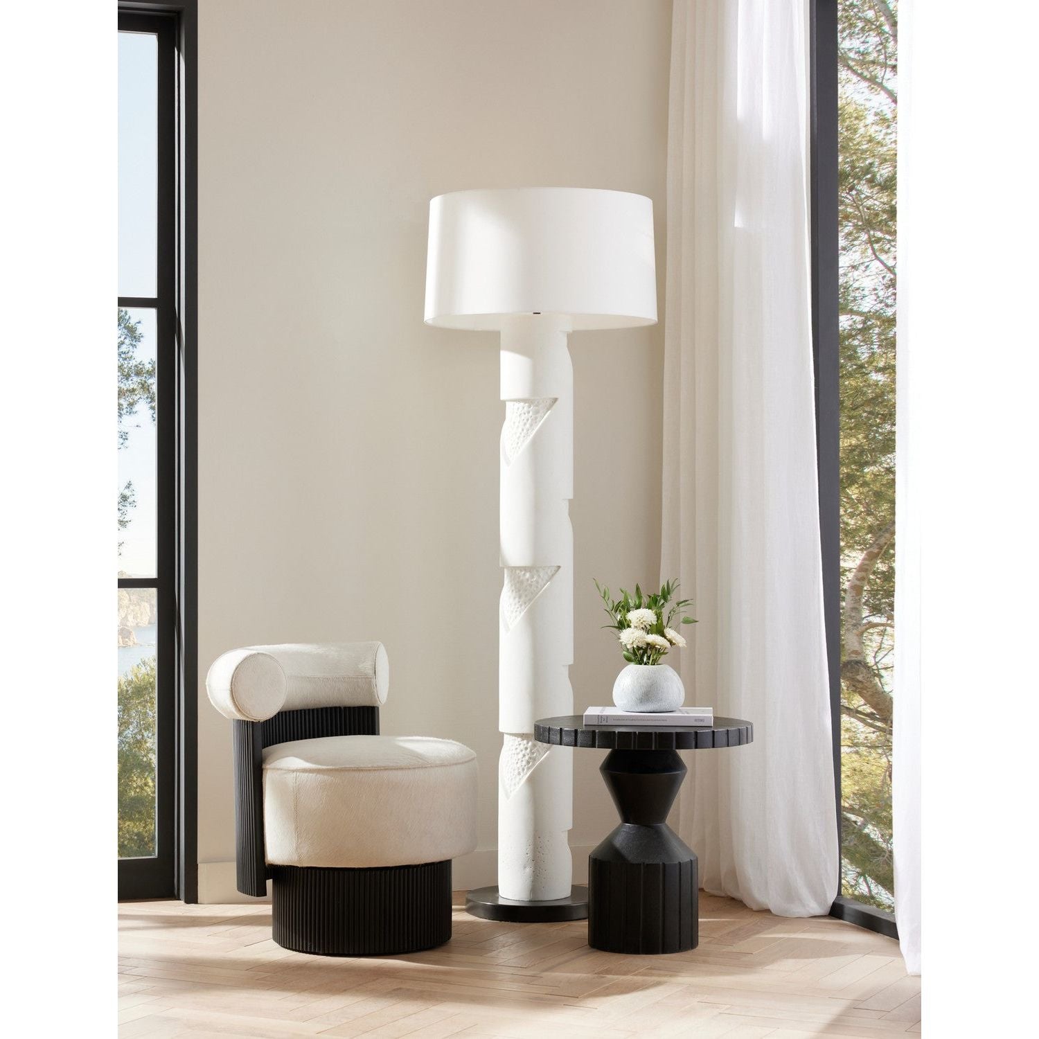 Arteriors - PFC17-SH035 - One Light Floor Lamp - Cristiano - Ivory/Bronze/Bronze/Off-White/Off-White