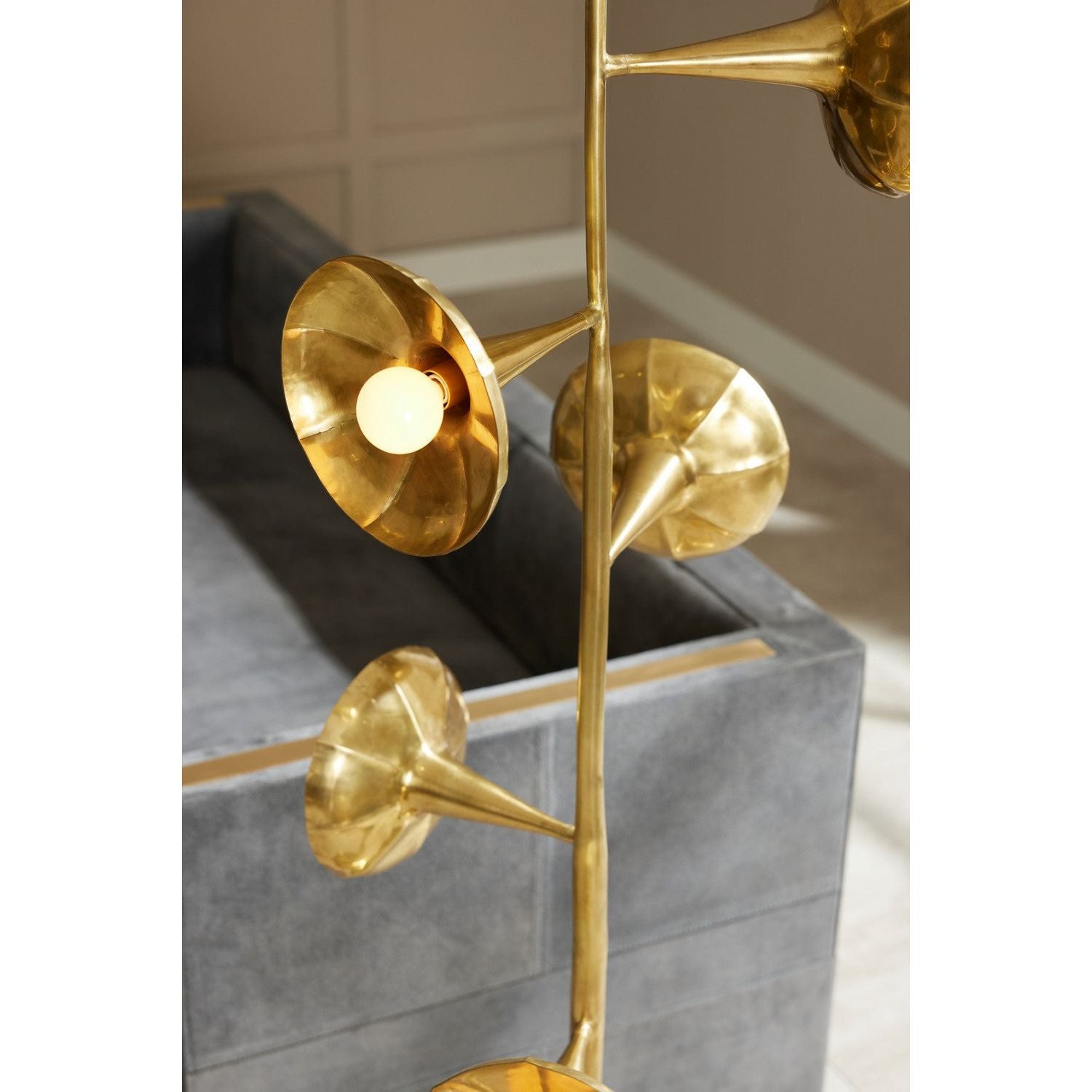 Arteriors - PFI07 - Five Light Floor Lamp - Coltrane - Antique Brass